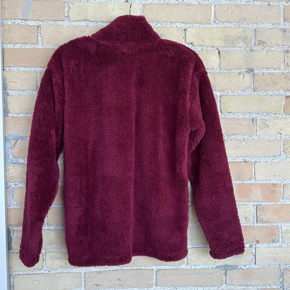 Eddie Bauer Cozy Burgundy Teddy Pullover - Picture 3 of 3